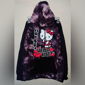 Hello kitty graphic purple tye dye hoodie
Fitted style